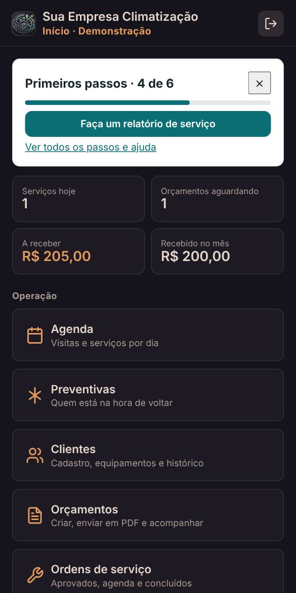 Tela inicial do app C&F Serviços